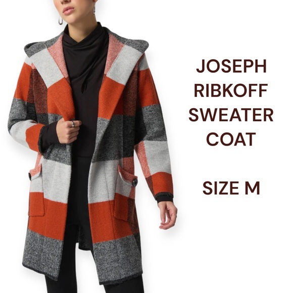 Joseph Ribkoff Jackets & Blazers - JOSEPH RIBKOFF COAT 233950 orange gray sweater coat size M